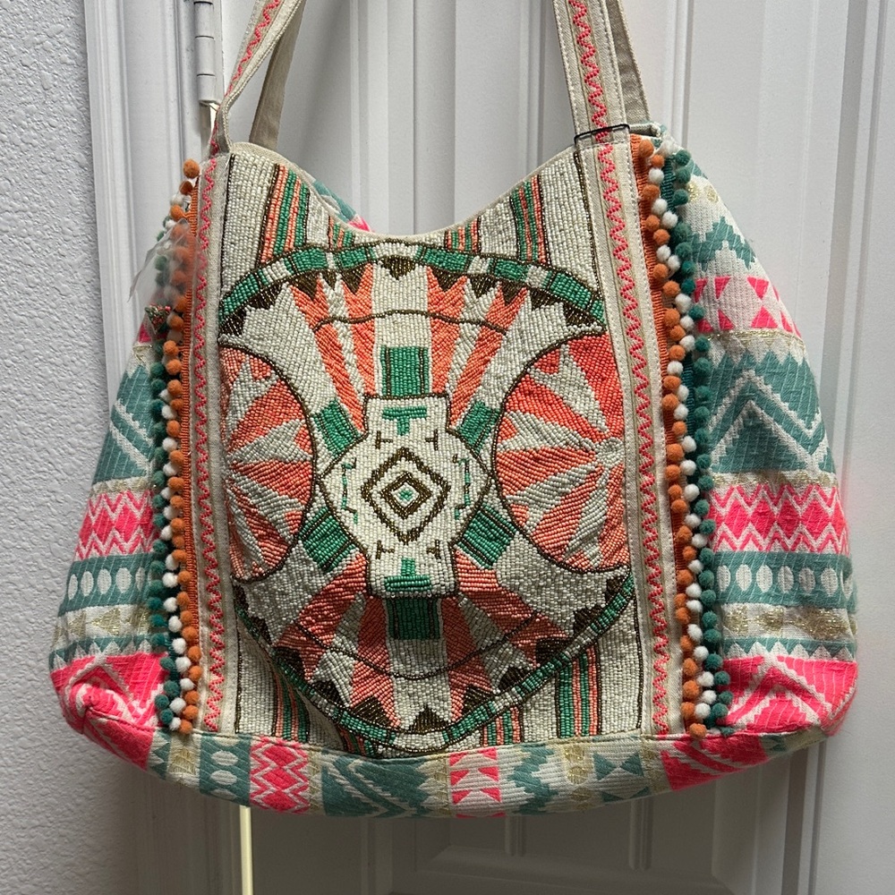 Colorful Geometric Patterned Tote Bag